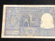 Delcampe - INDIA 100 RUPEES P-43  1957 TIGER ELEPHANT DAM MONEY BILL Rhas Pinhole ARE BANK NOTE Black Numbers Above And Below 1 Pcs - India