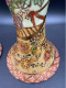 ROYAL SATSUMA 1950 Paire Chandeliers Porcelaine Dorures Made In China Ht 21cm   #240057 - Asian Art