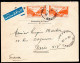 LIBAN Enveloppe Cover Letter Lettre Beyrouth Pour Paris 28 V 48 2 X N° 22 PA  + 1 Fiscal 30 Centième Surchargé Overprint - Liban