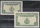 55165. Billetes BANCO BONANOVA (Barcelona) 1944, 1 Y 2 Pts, Plancha, ULTIMA Serie ** - Altri & Non Classificati