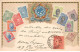 Brésil - N°80800 - Timbres Et Blason - Carte Gaufrée - Other