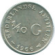 1/10 GULDEN 1966 ANTILLAS NEERLANDESAS PLATA Colonial Moneda #NL12675.3.E.A - Antille Olandesi