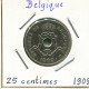 25 CENTIMES 1909 BELGIQUE BELGIUM Pièce FRENCH Text #BA302.F.A - 25 Cents