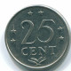 25 CENTS 1971 ANTILLAS NEERLANDESAS Nickel Colonial Moneda #S11590.E.A - Antille Olandesi