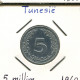 5 MILLIMES 1960 TÚNEZ TUNISIA Moneda #AP816.2.E.A - Tunisie