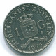 1 GULDEN 1971 NETHERLANDS ANTILLES Nickel Colonial Coin #S11996.U.A - Netherlands Antilles