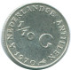 1/10 GULDEN 1970 NETHERLANDS ANTILLES SILVER Colonial Coin #NL13011.3.U.A - Netherlands Antilles