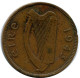 1/2 PENNY 1943 IRLAND IRELAND Münze #AX910.D.A - Irlanda