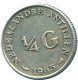 1/4 GULDEN 1965 NETHERLANDS ANTILLES SILVER Colonial Coin #NL11321.4.U.A - Antillas Neerlandesas