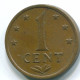 1 CENT 1970 ANTILLES NÉERLANDAISES Bronze Colonial Pièce #S10598.F.A - Antillas Neerlandesas