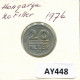 20 FILLER 1976 HONGRIE HUNGARY Pièce #AY448.F.A - Ungheria