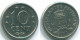 10 CENTS 1971 NETHERLANDS ANTILLES Nickel Colonial Coin #S13452.U.A - Nederlandse Antillen