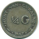 1/4 GULDEN 1947 CURACAO Netherlands SILVER Colonial Coin #NL10783.4.U.A - Curacao