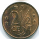 2 1/2 CENT 1976 NIEDERLÄNDISCHE ANTILLEN Bronze Koloniale Münze #S10533.D.A - Netherlands Antilles