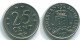 25 CENTS 1971 ANTILLAS NEERLANDESAS Nickel Colonial Moneda #S11566.E.A - Netherlands Antilles