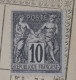 FRANCE BELLE  CARTE NON VOYAGEE 1877 +  SAGE 10C NEUF. DP8 - 1876-1898 Sage (Type II)