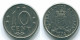 10 CENTS 1974 NIEDERLÄNDISCHE ANTILLEN Nickel Koloniale Münze #S13509.D.A - Antilles Néerlandaises