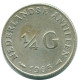 1/4 GULDEN 1965 NETHERLANDS ANTILLES SILVER Colonial Coin #NL11304.4.U.A - Antilles Néerlandaises