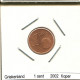 1 EURO CENT 2002 GRECIA GREECE Moneda #AS454.E.A - Greece