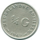 1/4 GULDEN 1967 ANTILLES NÉERLANDAISES ARGENT Colonial Pièce #NL11449.4.F.A - Niederländische Antillen