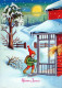 PAPÁ NOEL NAVIDAD Fiesta Vintage Tarjeta Postal CPSM #PAK455.A - Santa Claus