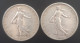 France - Lot 2 Francs Semeuse 1904 - 1905 - 2 Francs