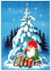 BABBO NATALE Buon Anno Natale GNOME Vintage Cartolina CPSM #PBL770.A - Santa Claus