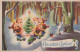 SANTA CLAUS Happy New Year Christmas GNOME Vintage Postcard CPA #PKE001.A - Santa Claus