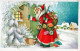 SANTA CLAUS CHRISTMAS Holidays Vintage Postcard CPSMPF #PAJ493.GB - Santa Claus