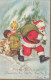 SANTA CLAUS CHRISTMAS Holidays Vintage Postcard CPSMPF #PAJ425.GB - Santa Claus