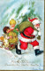 SANTA CLAUS CHRISTMAS Holidays Vintage Postcard CPSMPF #PAJ425.GB - Santa Claus
