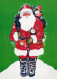 BABBO NATALE Natale Vintage Cartolina CPSM #PAK810.IT - Santa Claus