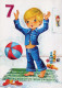 HAPPY BIRTHDAY 7 Year Old BOY CHILDREN Vintage Postal CPSM #PBT772.GB - Anniversaire