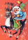 BABBO NATALE Buon Anno Natale Vintage Cartolina CPSM #PBL212.IT - Santa Claus