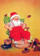 PAPÁ NOEL PERRO NAVIDAD Fiesta Vintage Tarjeta Postal CPSM #PAK675.ES - Kerstman