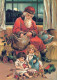 PAPÁ NOEL NIÑO NAVIDAD Fiesta Vintage Tarjeta Postal CPSM #PAK341.ES - Santa Claus