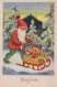 WEIHNACHTSMANN SANTA CLAUS Neujahr Weihnachten Vintage Ansichtskarte Postkarte CPSMPF #PKG313.DE - Santa Claus