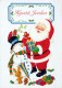 PÈRE NOËL Bonne Année Noël BONHOMME DE NEIGE Vintage Carte Postale CPSM #PAU370.FR - Santa Claus