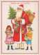 PÈRE NOËL ENFANT NOËL Fêtes Voeux Vintage Carte Postale CPSM #PAK342.FR - Kerstman