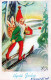 PAPÁ NOEL Feliz Año Navidad Vintage Tarjeta Postal CPSMPF #PKG311.ES - Santa Claus