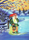 PAPÁ NOEL Feliz Año Navidad Vintage Tarjeta Postal CPSM #PBL462.ES - Santa Claus