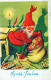 PÈRE NOËL Bonne Année Noël Vintage Carte Postale CPSMPF #PKG377.FR - Kerstman