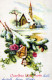 Bonne Année Noël CLOCHE Vintage Carte Postale CPSMPF #PKD695.FR - New Year