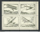 USA 1936 Poster Stamps As 4-block Flugwesen Aviation Air Plane Flugzeug Glider & Biplane MNH - Airplanes