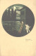Carlo Chiostri:Harlequin And Loving Pair On Window, Pre 1940 - Chiostri, Carlo