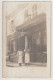 CARTE PHOTO - BOUCHERIE - MAISON ? - UN BOUCHER ET SON APPRENTI - BELLE DEVANTURE HABILLEE DE BOIS -z 3 SCANS Z- - A Identifier