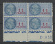 FISCAL  N°  144 / Long Serif / BLOC DE 4 COIN DATE 1959 NEUF ** LUXE SANS CHARNIERE / MNH - Stamps