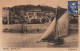 (RECTO / VERSO) HONFLEUR EN 1949 - N° 272 - LE MONT JOLI AVEC VOILIER - BATEAU DE PECHE - PLI VERTICAL -  FORMAT CPA - Honfleur