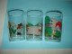 O20 ( 13 ) / Lot De 3 Verres Dessin Animé - 2 X Babar + Riquiqui Et Roudoudou - Objets Publicitaires