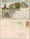 Postkaart Brüssel Bruxelles Litho AK: Palais, Kirche, Straßen 1898  - Autres & Non Classés